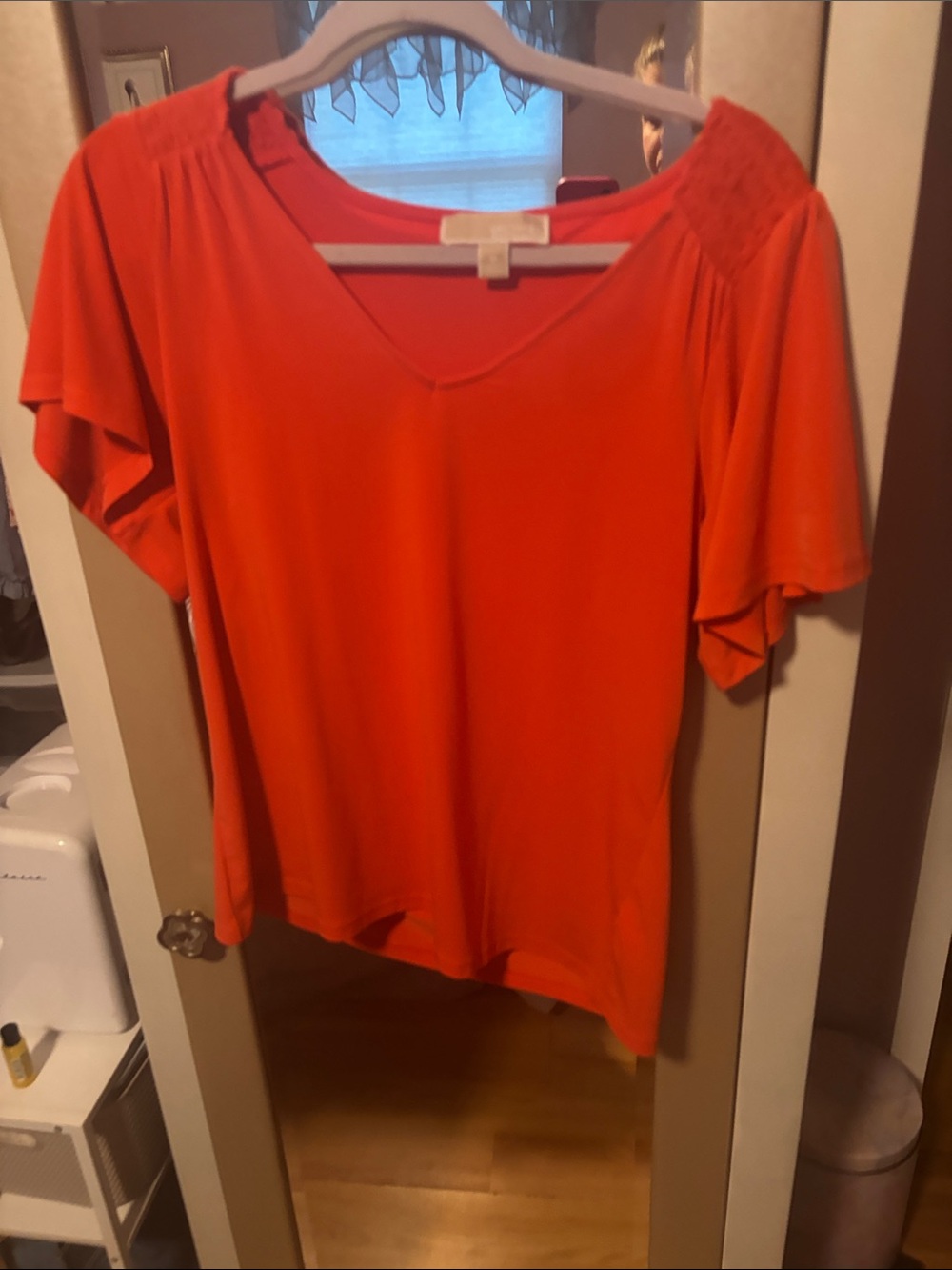 Women’s V-Neck Short Sleeve blouse Red